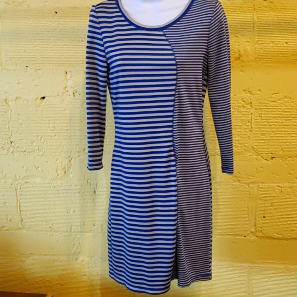 Sophie Max dress xs blue and gray stripe
